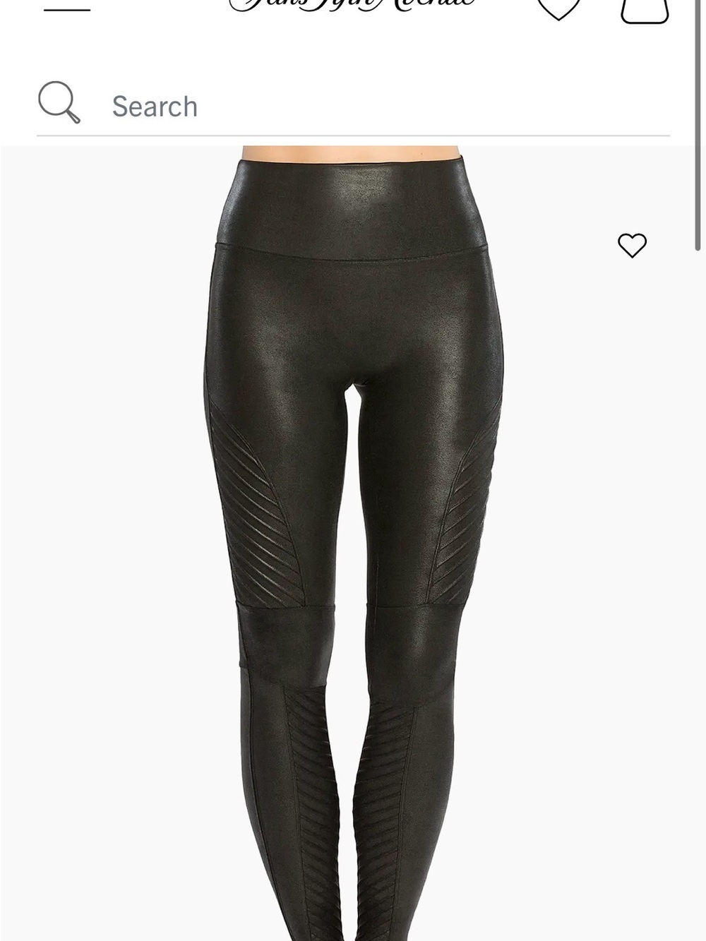SPANX Black High-Waist Moto-Style Leggings